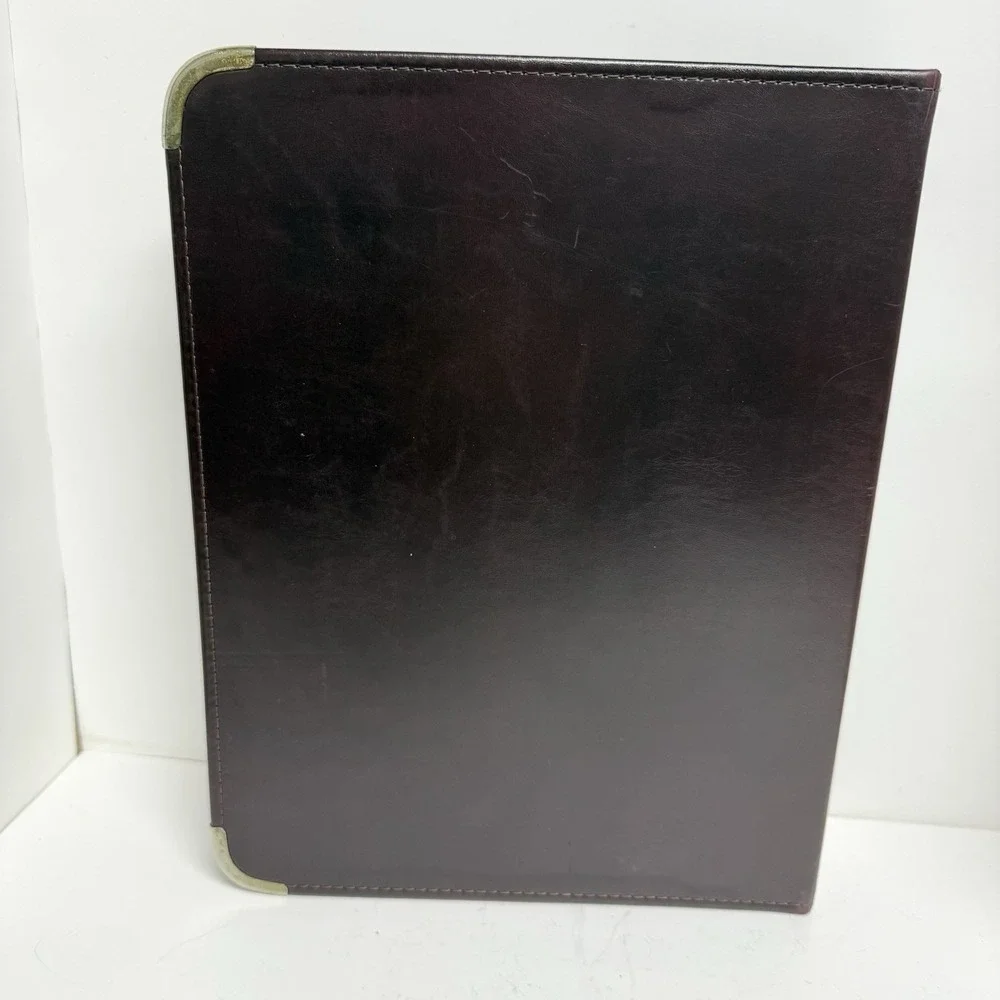 Vintage Cambridge 3 Ring Zipper Padfolio Portfolio Binder 13x10‎ Brown Organizer